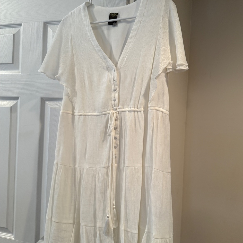 Taylor Ivory Button-Down Dress